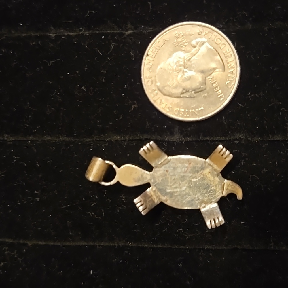 Sterling Silver Turtle With Multiple Inlay Stones. - image 3
